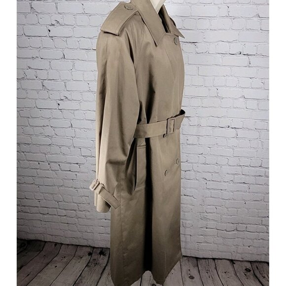 Saxton Hall Brown Thermo Lite Lined Belted Double Breasted Trench Coat Size 10 - Picture 16 of 16